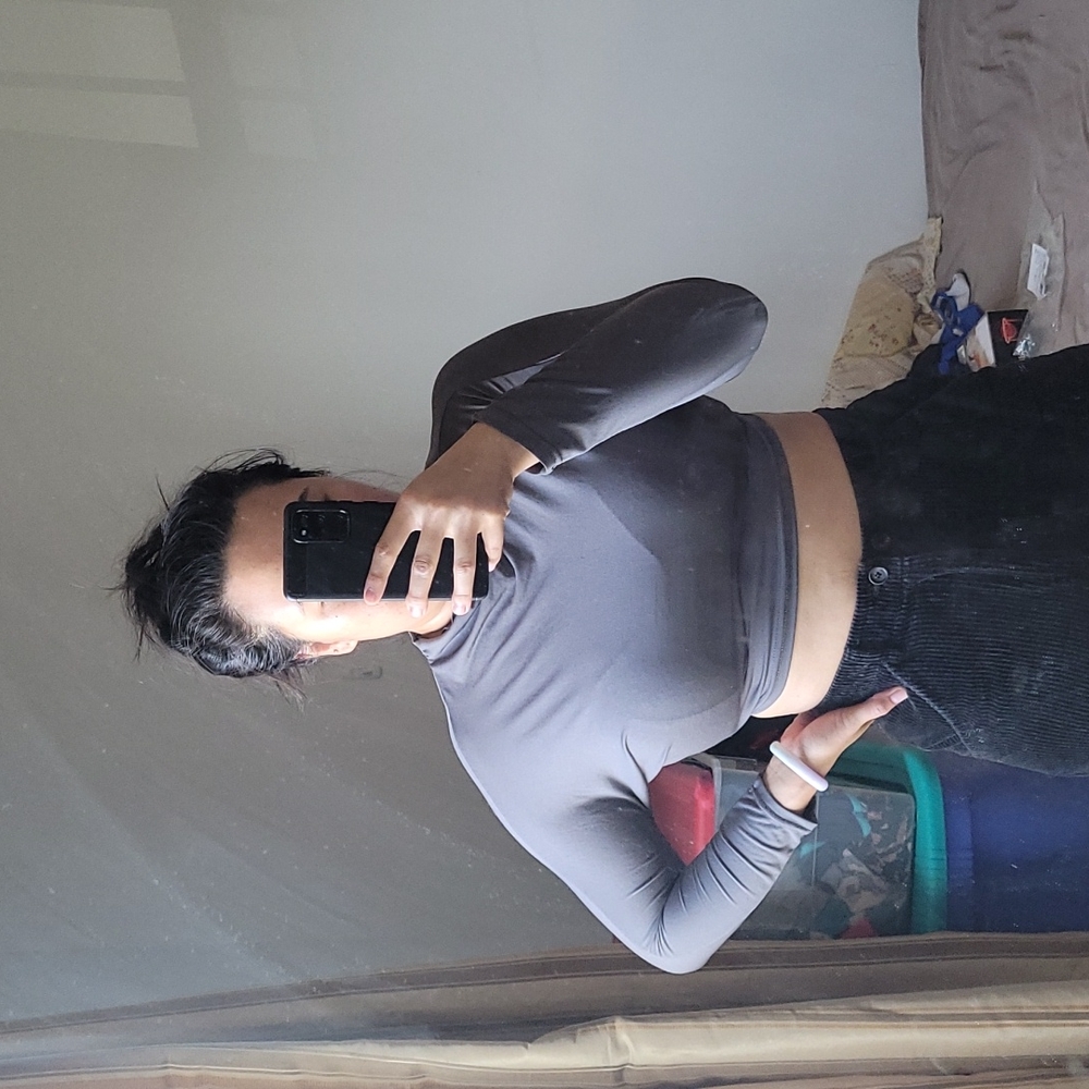 Bolero grey ballets crop stretchy top